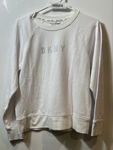 Load image into Gallery viewer, DKNY Sport Womens White Long Raglan Sleeve Crew Neck Pullover Sweatshirt Size S