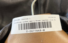Load image into Gallery viewer, Roundtree & Yorke Mens Brown Leather Long Sleeve Full-Zip Bomber Jacket Size XL