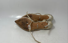 Load image into Gallery viewer, Badgley Mischka Womens Shiloh Beige With Silver Rhinestone Ankle Strap Heels 8
