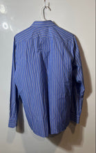 Load image into Gallery viewer, Pink Thomas Pink Mens Blue White Striped Cotton Long Sleeve Dress Shirt Size 16