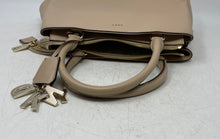 Load image into Gallery viewer, DKNY Womens Paige Beige Leather Outer Pockets Top Double Handles Satchel Bag