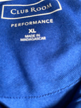 Load image into Gallery viewer, Club Room Mens Blue White Short Sleeve Collared Performance Polo Shirt Size XL