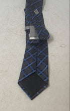 Load image into Gallery viewer, Geoffrey Beene Mens Blue Black Geometric Print Adjustable Designer Tie With Tags