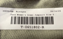 Load image into Gallery viewer, Zara Womens Green Sleeveless V-Neck Ribbed One-Piece Jumpsuit Size Small
