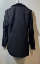 Load image into Gallery viewer, Zara Womens Black Long Sleeve Collared Twisted-Front Blouse Top Size XS