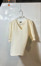 Load image into Gallery viewer, Ann Taylor Womens Beige Collarless V-Neck Pullover Blouse Top Size Medium