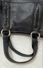 Load image into Gallery viewer, Calvin Klein Womens Black Leather Double Handle Inner Pockets Shoulder Handbag