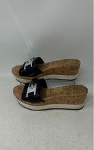 Load image into Gallery viewer, Michael Kors Womens Warren Beige Black Wood Wedge Platform Sandals Size 7