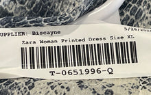 Load image into Gallery viewer, Zara Womens Gray White Snakeskin Print Button Front Mini Dress Size XL With Tag