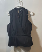 Load image into Gallery viewer, 7th Avenue New York & Company Womens Black Keyhole Neck Sleeveless Blouse Top M