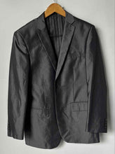 Load image into Gallery viewer, Vinci Mens Gray Striped Notched One Button Blazer & Pants 2 Piece Suit Set 32R