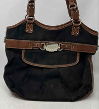 Load image into Gallery viewer, Chaps Womens Black Brown Inner Pocket Double Handles Clip Lock Shoulder Handbag