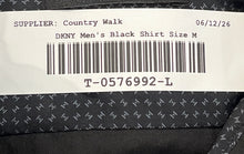 Load image into Gallery viewer, DKNY Mens Black Short Sleeve Collared Zipped Pocket Button-Up Shirt Size M