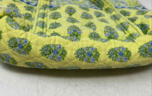 Load image into Gallery viewer, Vera Bradley Womens Green Blue Floral Print Double Handles Quilted Shoulder Bag