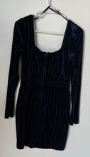Load image into Gallery viewer, Windsor Womens Blue Studded Long Sleeve Back Zip Mini Dress Size Large