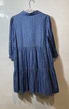 Load image into Gallery viewer, Tommy Hilfiger Womens Blue Denim 3/4 Sleeve Collared Shirt Dress Sz 10 With Tag