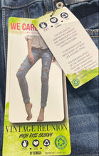Load image into Gallery viewer, Rewash Womens Blue Denim Distressed High-Rise Skinny Leg Jeans Sz 13/31 With Tag