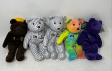Load image into Gallery viewer, Set Of 5 Pieces Salvino's Mixed Variety Bear Bamm Beano's 1998 Plush Toys W/Tags