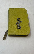 Load image into Gallery viewer, Mario Hernandez Womens Green Leather ID Window Card Holder Mini Wallet