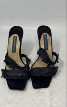 Load image into Gallery viewer, Mark Schwartz Womens Black Open Toe Slip-On Stiletto Mule Heels Size 7.5B