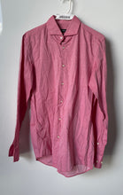 Load image into Gallery viewer, Hugo Boss Mens Pink Printed Cotton Long Sleeve Slim Fit Dress Shirt Size 15