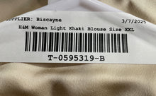 Load image into Gallery viewer, H&M Womens Light Khaki Long Sleeve Double-Breasted Satin Shirt Size XXL