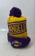 Load image into Gallery viewer, New Era Mens Yellow Purple Los Angeles Lakers NBA Basketball Beanie Hat One Size