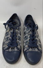 Load image into Gallery viewer, Michael Kors Womens Navy Blue Signature Print Sneakers Shoes Size 9.5M