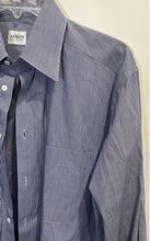 Load image into Gallery viewer, Authentic Armani Collezioni Mens Blue Printed Long Sleeves Dress Shirt Size 15