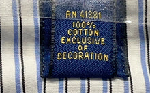 Load image into Gallery viewer, Polo Ralph Lauren Mens White Blue Striped Cotton Dress Shirt Size 16 With Tag