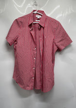 Load image into Gallery viewer, Calvin Klein Mens Red Striped Collared Button-Up Shirt Size Small