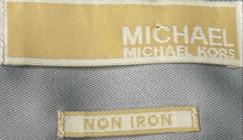 Load image into Gallery viewer, Michael Kors Mens Gray Cotton Long Sleeve Non-Iron Dress Shirt Size 17 1/2 34/35