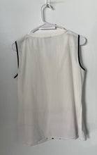 Load image into Gallery viewer, Calvin Klein Womens White Black Split Neck Sleeveless Pullover Blouse Top Size S
