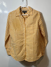 Load image into Gallery viewer, Banana Republic Womens Yellow White Gingham Print Cotton Button-Up Shirt Size S