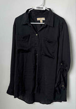 Load image into Gallery viewer, Michael Kors Mens Black Long Sleeve Collared Button-Up Shirt Size XL