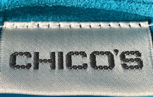 Load image into Gallery viewer, Chico's Womens Turquoise Fringe Details On The Chest Button Front Jacket Size 3