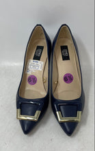 Load image into Gallery viewer, Jones New York Womens Blue Leather Slip-On Pointed Toe Pump Heels Size 6.5