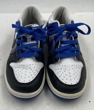 Load image into Gallery viewer, Authentic Nike Boys Dunk Low White Black Blue Leather Sneakers Shoes Size 5.5Y