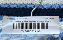 Load image into Gallery viewer, Loft Womens Blue Striped Crew Neck Ribbed Hem Pullover Vest Sweater Size M