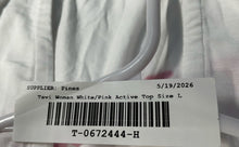 Load image into Gallery viewer, Tavi Womens White Pink Barre Is My Therapy Active Tie Back Tank Top Size L W/Tag