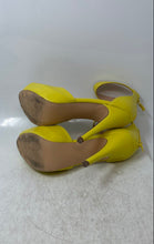 Load image into Gallery viewer, Dream Pairs Womens Yellow Leather Back Zip Stiletto Platform Heels Size 7.5