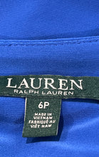 Load image into Gallery viewer, Lauren Ralph Lauren Womens Blue Long Sleeve Faux Wrap Sheath Dress Sz 6P W/ Tag