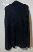 Load image into Gallery viewer, Talbots Womens Black Cable-Knit Long Sleeve Open Front Cardigan Sweater Size M