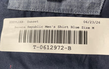 Load image into Gallery viewer, Banana Republic Mens Blue Geometric Print Cotton Long Sleeve Button-Up Shirt M