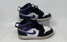 Load image into Gallery viewer, Nike Boys Air Jordan 1 Mid 554725-095 Black White Purple Sneakers Shoes Sz 1.5Y