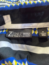 Load image into Gallery viewer, 7th Avenue New York & Company Womens Blue Black Multicolor Shirt Size M