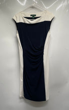 Load image into Gallery viewer, Lauren Ralph Lauren Womens Blue White Colorblock Sleeveless Sheath Dress Size 8P
