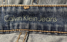 Load image into Gallery viewer, Calvin Klein Womens Blue Denim Distressed Straight Jeans Pants Sz 28x32 W/ Tags
