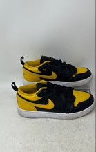 Load image into Gallery viewer, Nike Kids Air Jordan 1 Low Black Yellow Leather Slip-On Sneaker Shoes Size 1.5Y