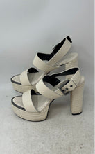 Load image into Gallery viewer, DKNY Womens Yadira White Leather Open Toe Platform Slingback Heels Size 9